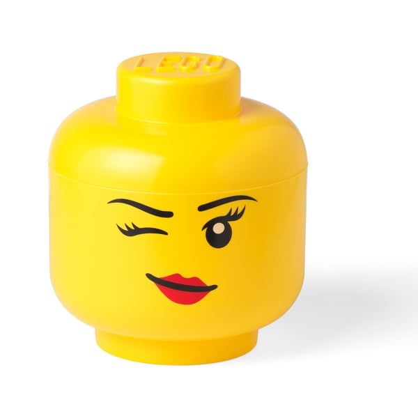 Geltonos spalvos daiktadėžė LEGO® Winky, ⌀ 24,2 cm