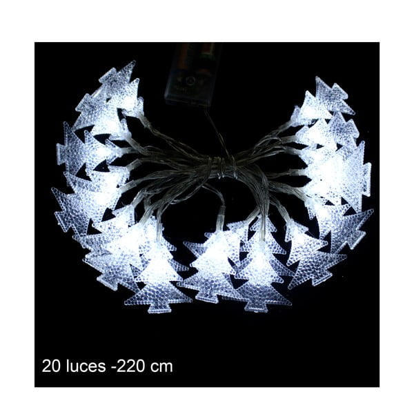 Balta LED lempučių girlianda Unimasa Pino, 20 lempučių