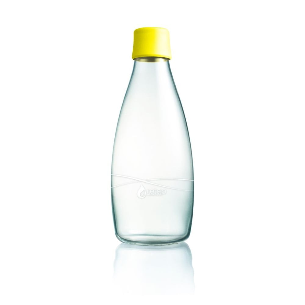 Geltonas stiklinis buteliukas ReTap, 800 ml