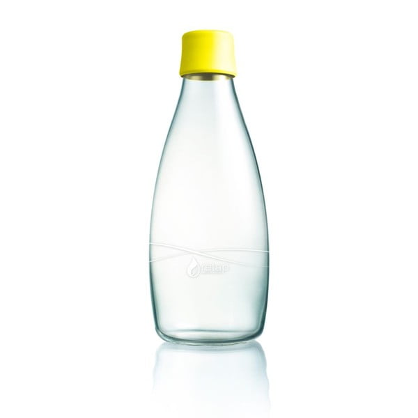Geltonas stiklinis buteliukas ReTap, 800 ml