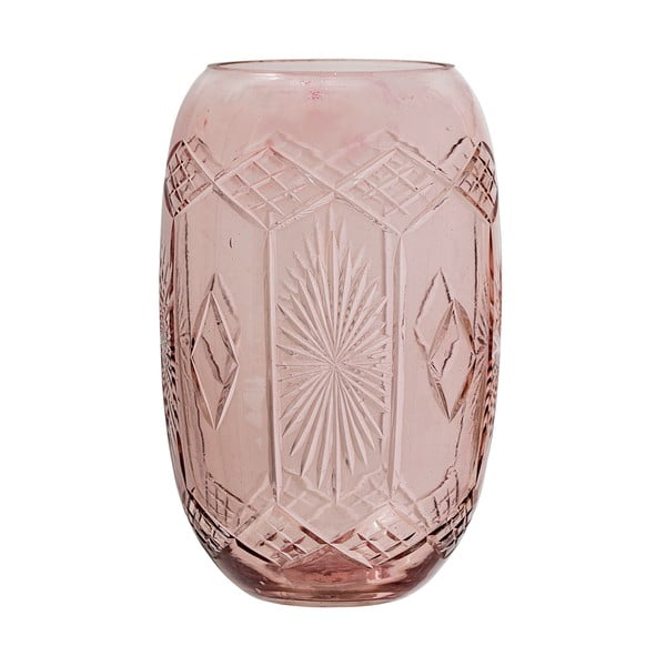 Rožinė stiklo vaza Bloomingville Ornaments