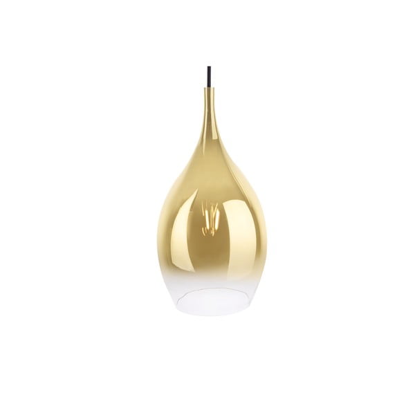 Stiklo pakabinamas aukso spalvos šviestuvas Leitmotiv Drup, ø 20 cm