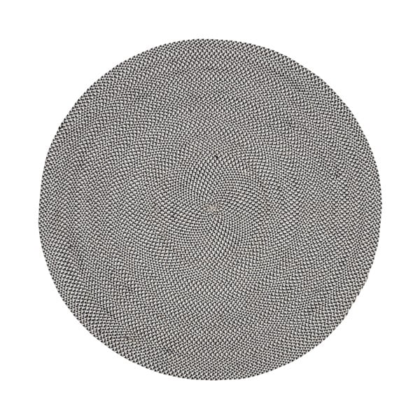 Pilkas kilimas iš perdirbto plastiko Kave Home Rodhe, skersmuo 150 cm