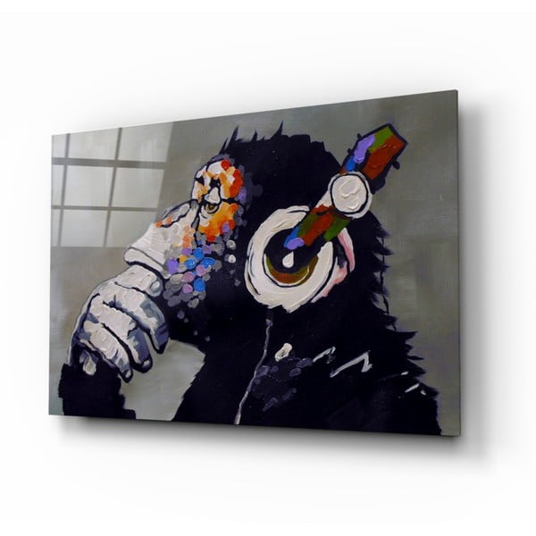 Paveikslas ant stiklo Insigne Thinking Monkey, 110 x 70 cm