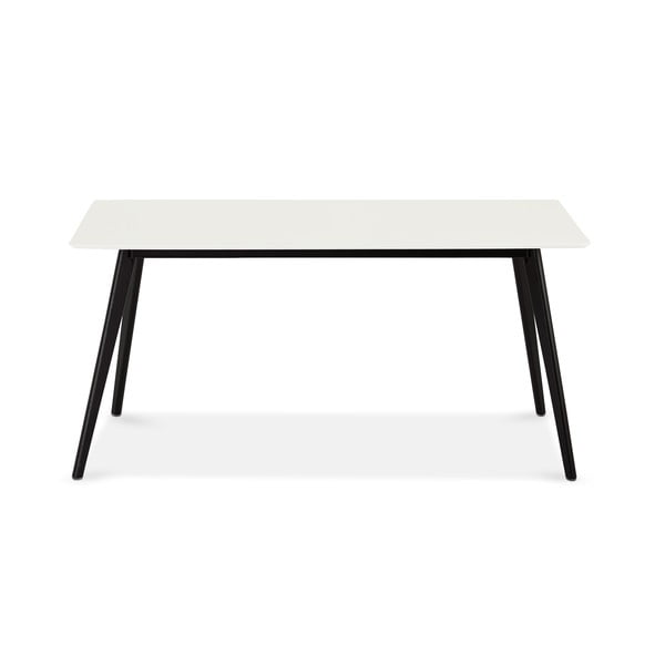 Baltas valgomojo stalas su juodomis kojomis Furnhouse Life, 160 x 90 cm