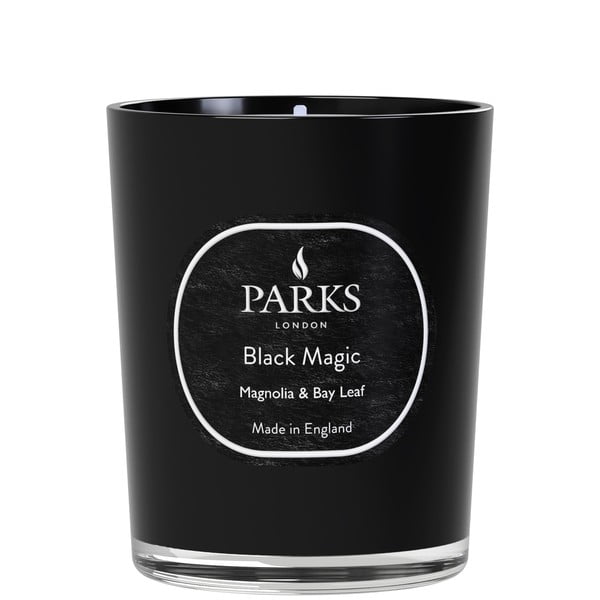Žvakė su magnolijų ir lauro lapų aromatu "Parks Candles London Black Magic", degimo trukmė 45 val.