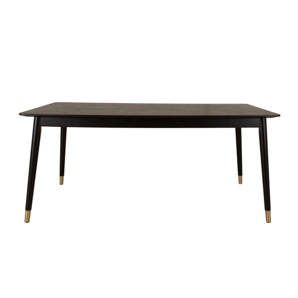 Juodos spalvos kaučiukmedžio valgomojo stalas Canett Nelly, 180 x 90 cm