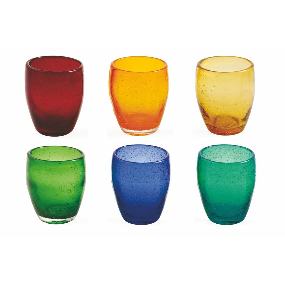6 spalvotų stiklinių rinkinys "Villa'd Este Rainbow", 280 ml