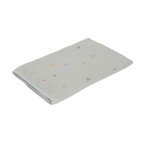 Pilkos spalvos muslino vaikiškas rankšluostis Kindsgut Dots, 90 x 90 cm