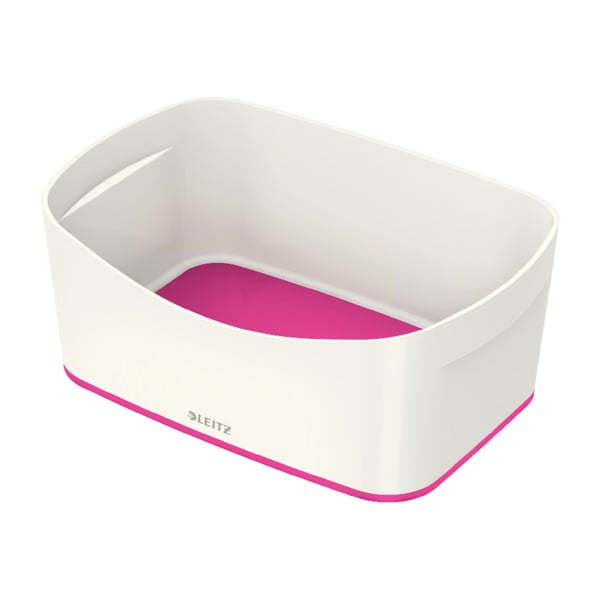 Baltos ir rožinės spalvos Leitz MyBox rašomojo stalo dėžutė, 24,5 cm ilgio