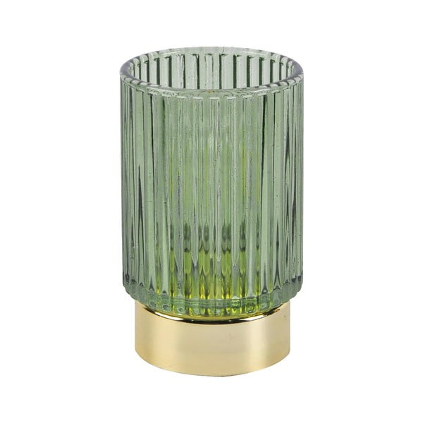 Žalia stiklinė LED šviesos dekoracija PT LIVING Ribbed