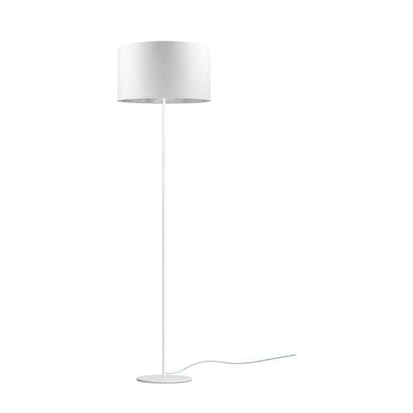Baltas grindų šviestuvas su sidabro spalvos detalėmis Sotto Luce Mika, ⌀ 40 cm