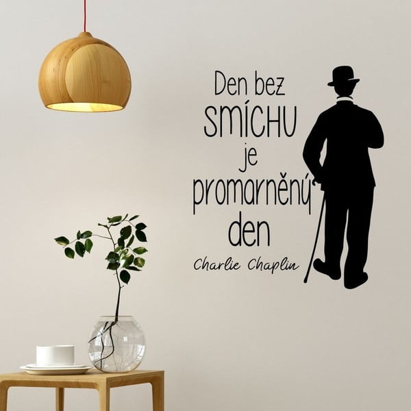 Sienų lipdukas su citata Ambiance Charlie Chaplin