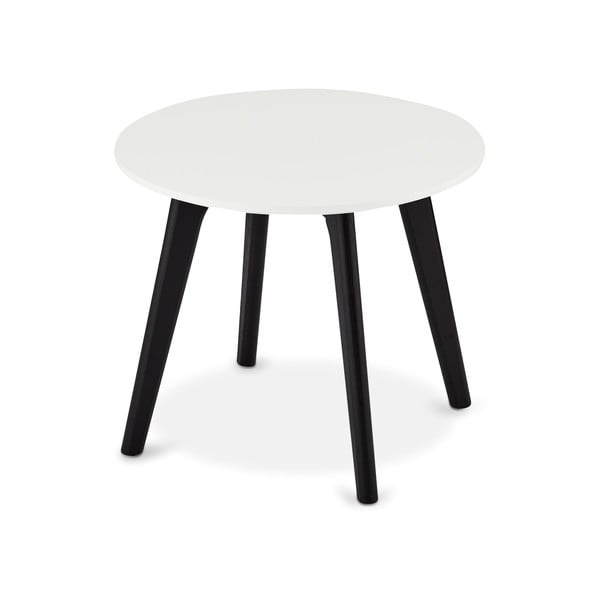 Juodai baltas kavos staliukas su ąžuolinėmis kojomis Furnhouse Life, Ø 48 cm