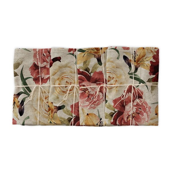 4 Linen Couture lininių rožių rinkinys, 43 x 43 cm
