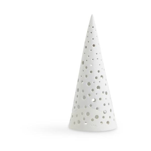 Balto porceliano kalėdinė žvakidė Kähler Design Nobili, 19 cm aukščio