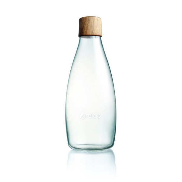 Stiklinis butelis su mediniu dangteliu ReTap su neribota garantija, 800 ml