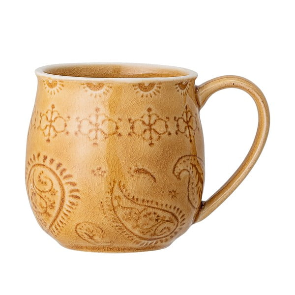 Geltonos spalvos keramikos puodelis Bloomingville Rani, 400 ml