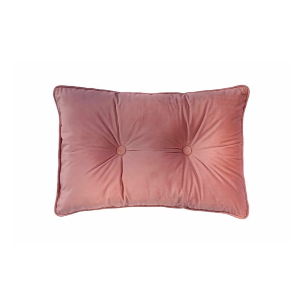 Rožinė pagalvė Tiseco Home Studio Velvet Button, 40 x 60 cm