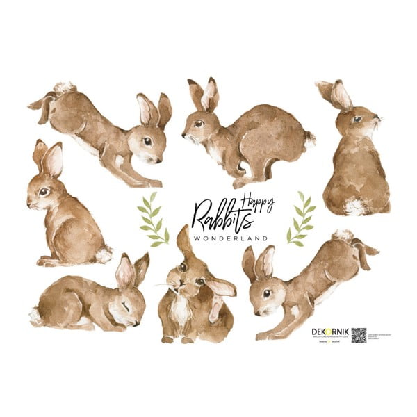 7 sieninių lipdukų rinkinys Dekornik Happy Rabbits Wonderland