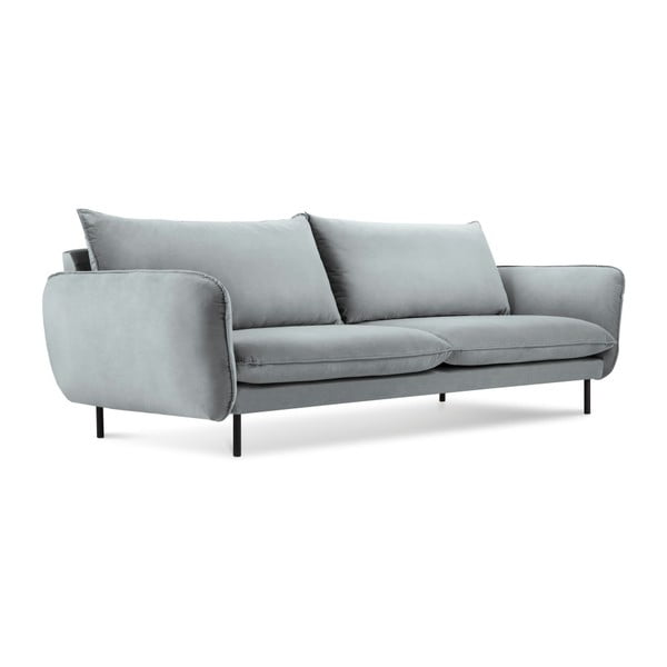 Šviesiai pilka aksominė sofa Cosmopolitan Design Vienna, 230 cm