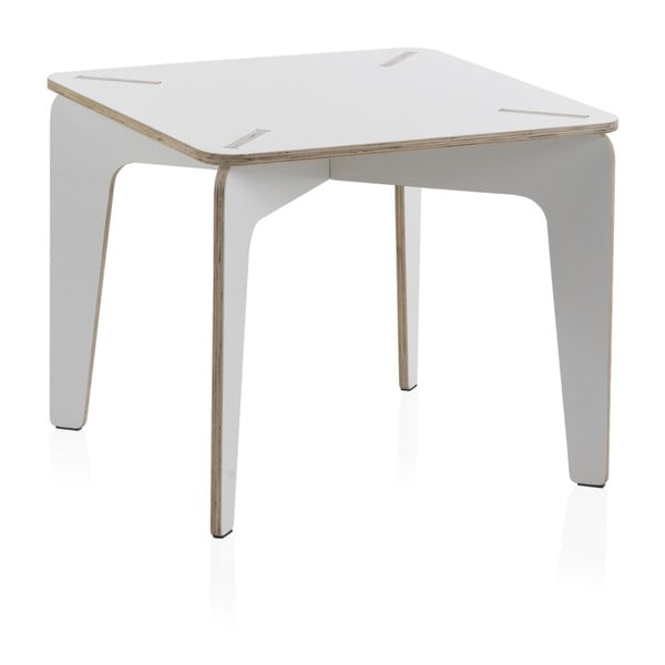Baltas vaikiškas stalas iš faneros Geese Piper, 60 x 60 cm