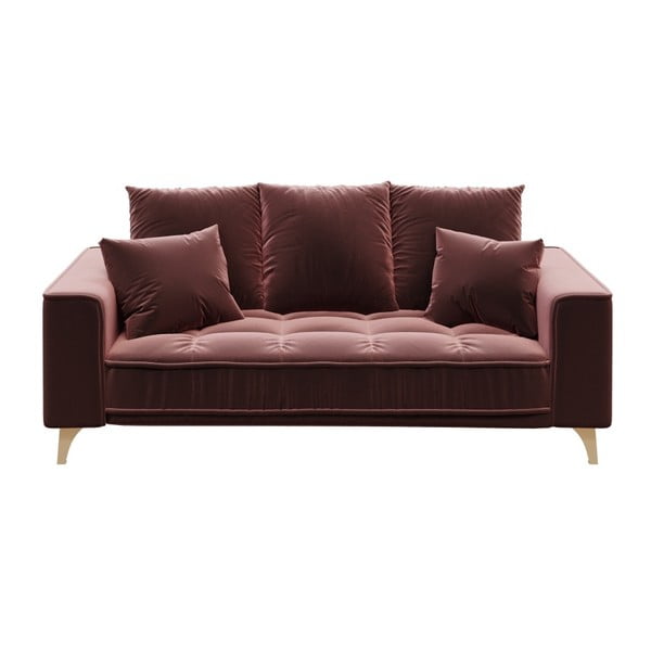 Tamsiai rožinė aksominė sofa Devichy Chloe, 204 cm