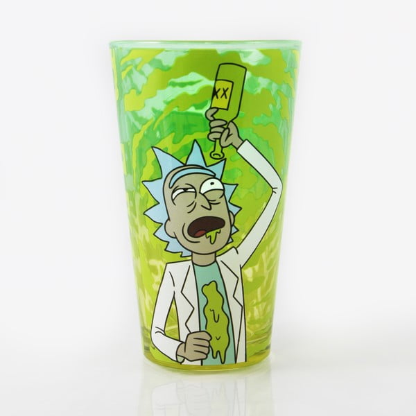 Žalia stiklinė Big Mouth Inc. Rick & Morty Wrecked, 470 ml