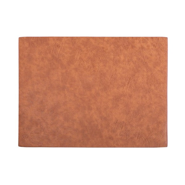 Oranžinės ir rudos spalvos dirbtinės odos kilimėlis ZicZac Troja, stačiakampis, 33 x 45 cm