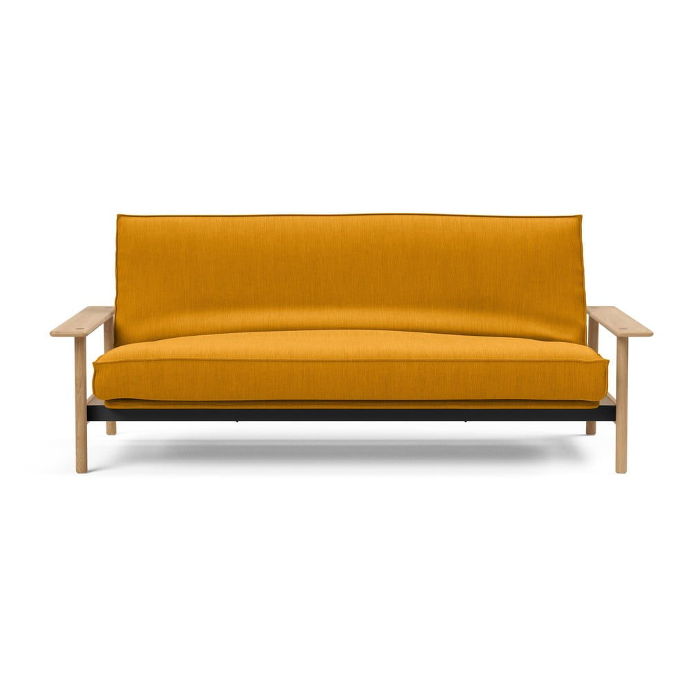 Geltonos spalvos sofa-lova Innovation Balder