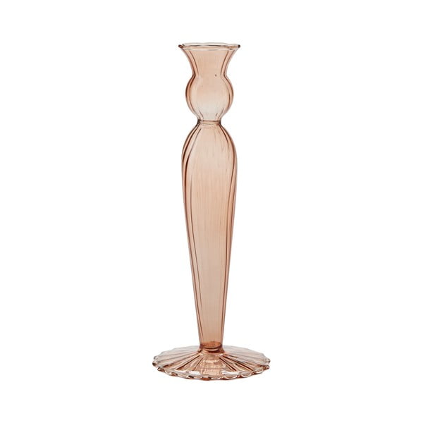 Rožinės spalvos stiklinė žvakidė Bahne & CO