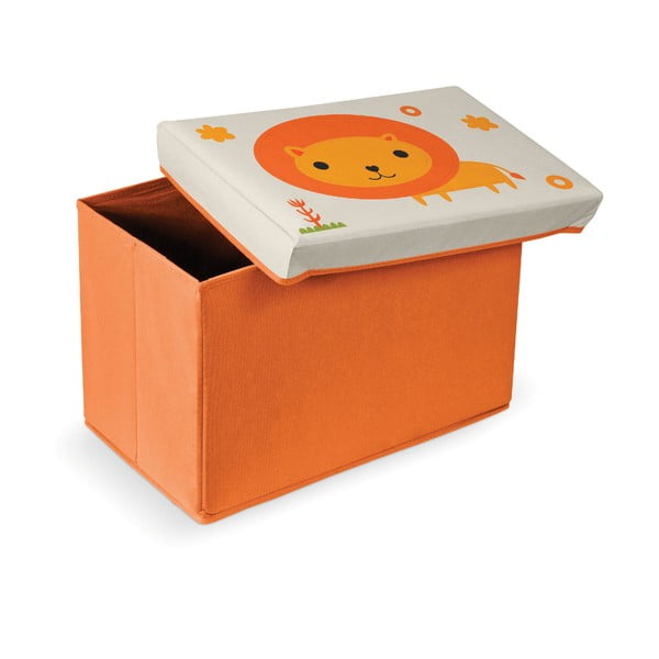 Oranžinė taburetė-daiktadėžė Domopak Lion