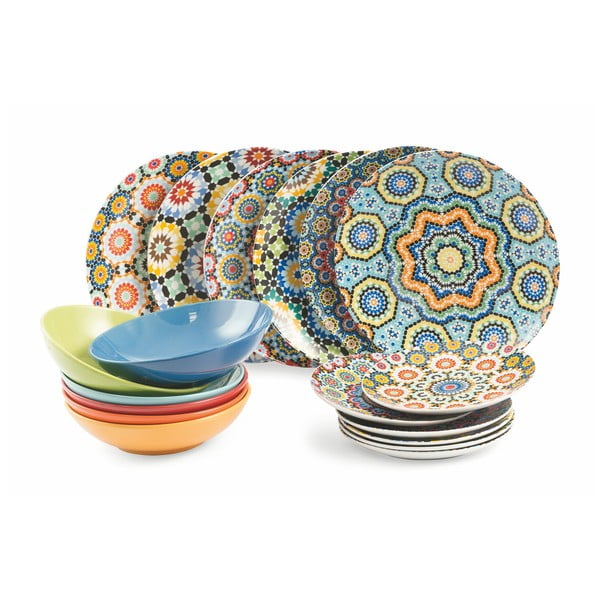 18 dalių porcelianinių lėkščių rinkinys Villa d´Este Marrakech
