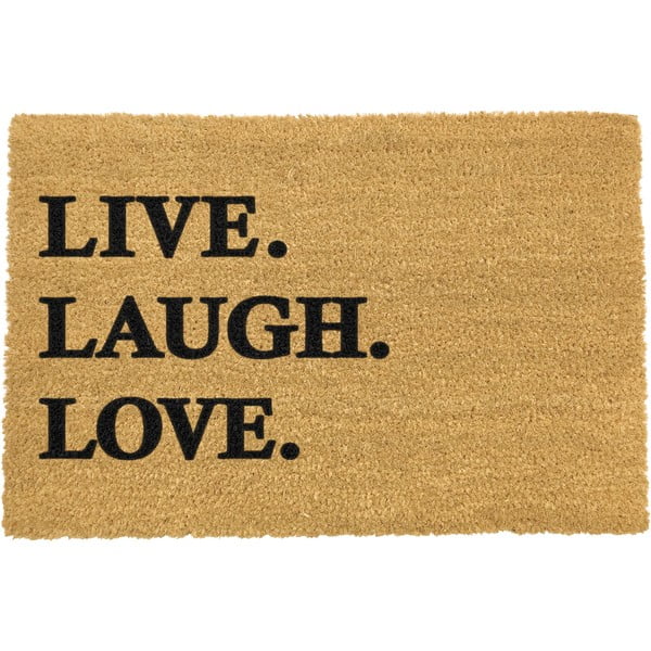 Natūralaus pluošto kilimėlis Artsy Doormats Live Laugh Love, 40 x 60 cm