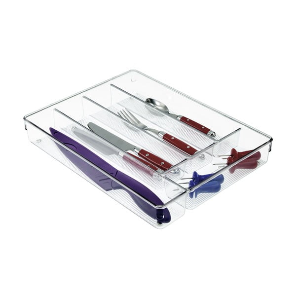 Stalo įrankių dėklas su skirtukais InterDesign Clarity, 27 x 35 cm