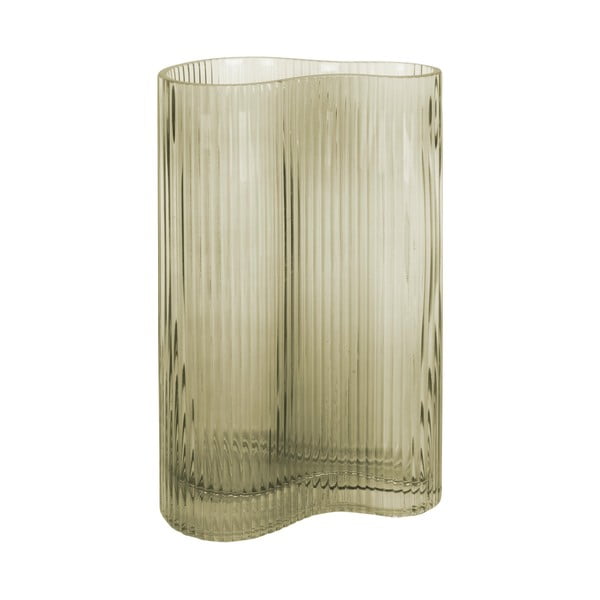 Žalios spalvos stiklo vaza PT LIVING Wave, aukštis 27 cm