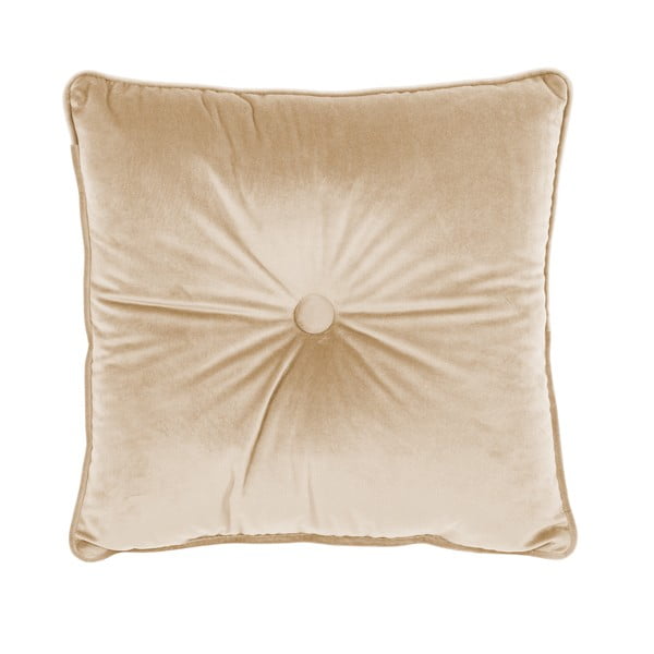 Smėlio spalvos pagalvėlė Tiseco Home Studio Velvet Button, 45 x 45 cm