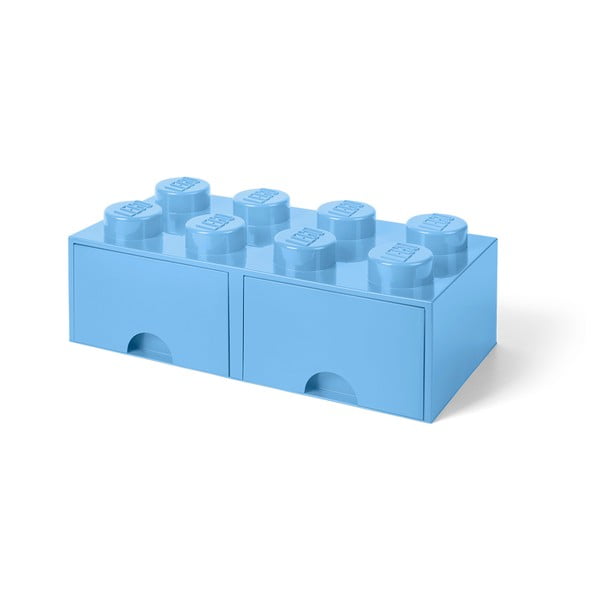 Šviesiai mėlyna laikymo dėžė su dviem LEGO® stalčiais
