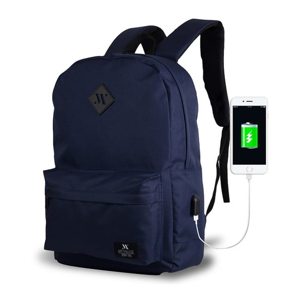 Tamsiai mėlyna kuprinė su USB jungtimi My Valice SPECTA Smart Bag