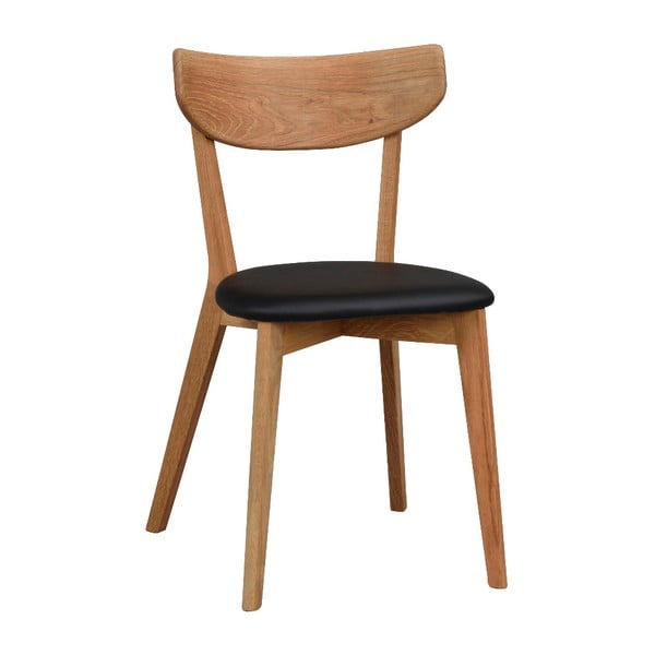Rudo ąžuolo valgomojo kėdė su juoda sėdyne "Rowico Ami