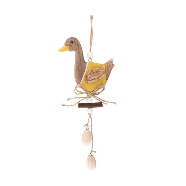 Geltona medinė velykinė pakabinama dekoracija Dakls Duckie