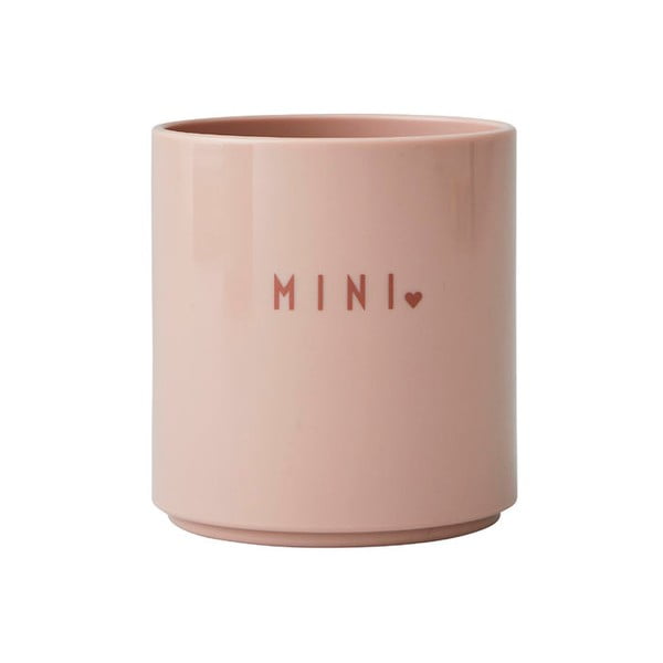 Rožinis vaikiškas puodelis Design Letters Mini Love