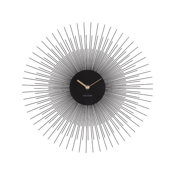 Juodas sieninis laikrodis Karlsson Peony, ø 45 cm