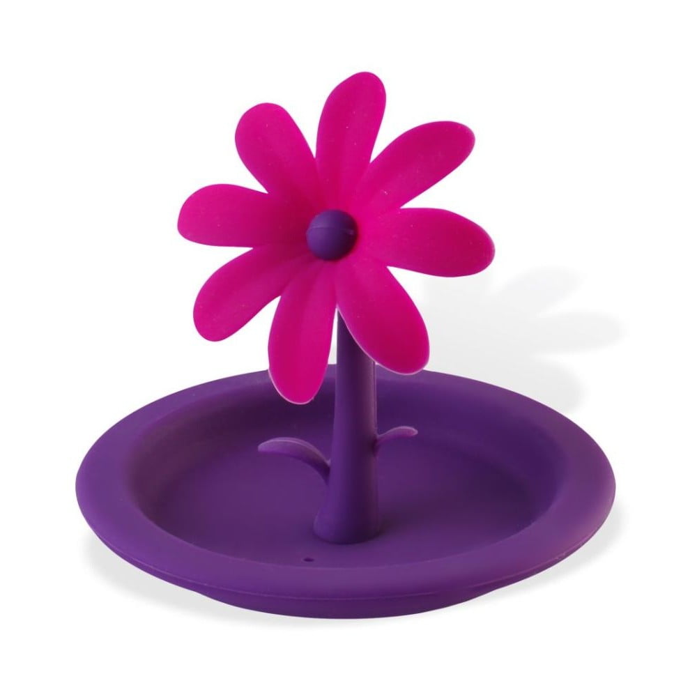 Silikoninis dangtelis puodeliams "Vialli Design Flower", violetinės spalvos