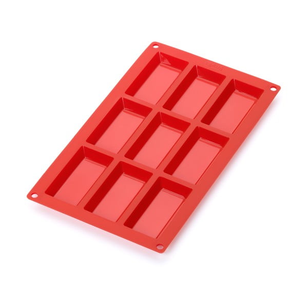 Raudona silikoninė forma 9 mini desertams Lékué