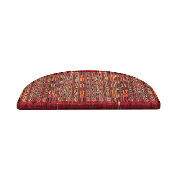 16 raudonos spalvos laiptų kilimų rinkinys Anatolia - Vitaus, 65 x 20 cm