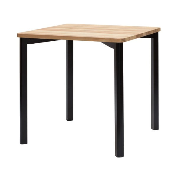 Juodas valgomojo stalas su užapvalintomis kojomis Ragaba TRIVENTI, 80 x 80 cm