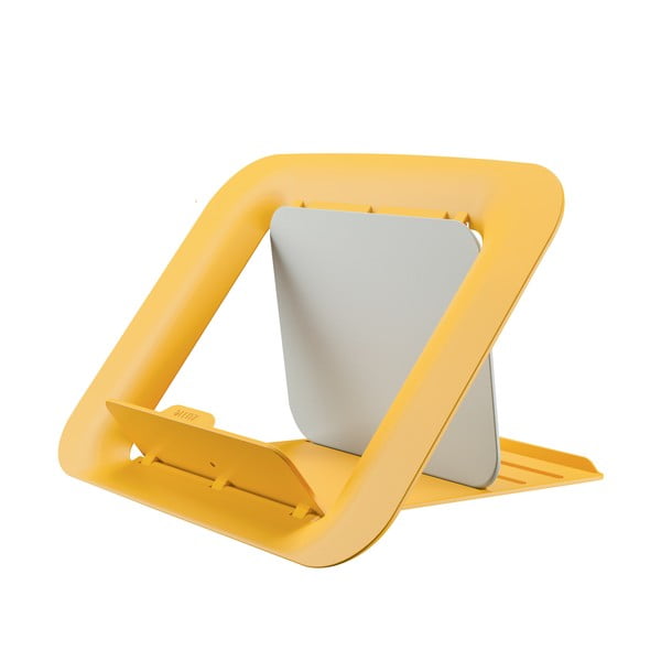 Geltonas reguliuojamas stovas nešiojamam kompiuteriui Leitz Cozy Ergo