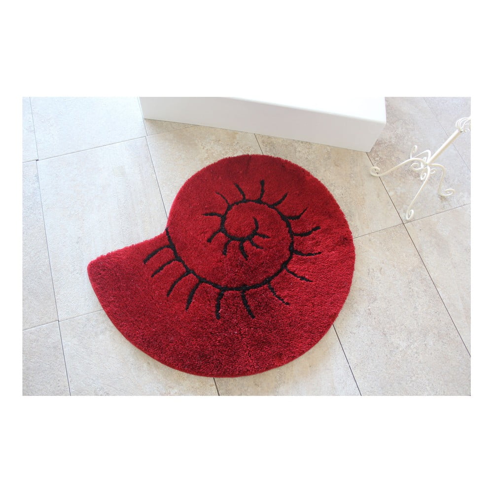 Raudonas vonios kambario kilimėlis su kriaukle "Celine