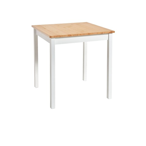 Valgomojo stalas iš pušies medienos, baltos spalvos konstrukcija loomi.design Sydney, 70 x 70 cm